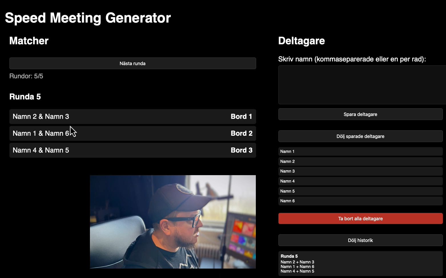Speed Meeting Generator